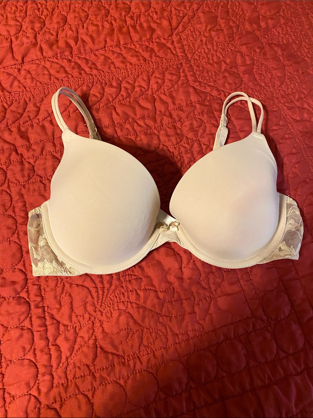 DKNY Light Beige Lace-Trim T-Shirt Bra